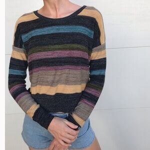 O'Neill Vintage Colorful Striped Crop Sweater - Medium